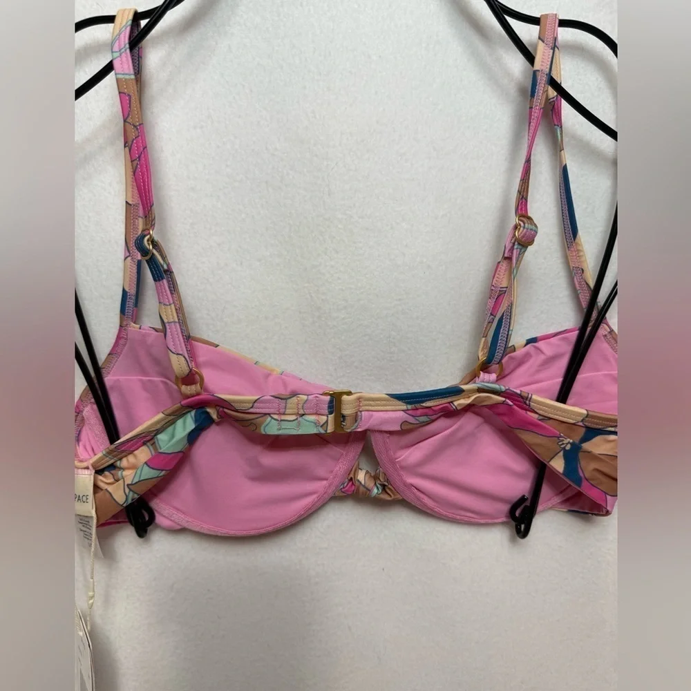 L*Space Rose Bikini Sundazed Floral Triangle Top NWT L
